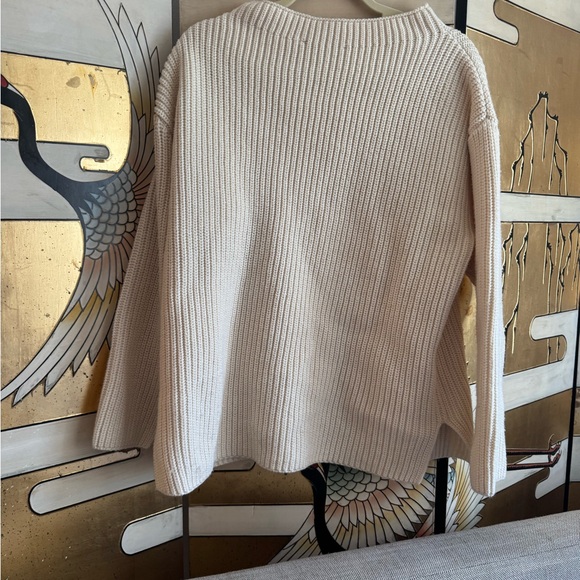 Zara Cream Ribbed Women's Sweater - Picture 3 of 3